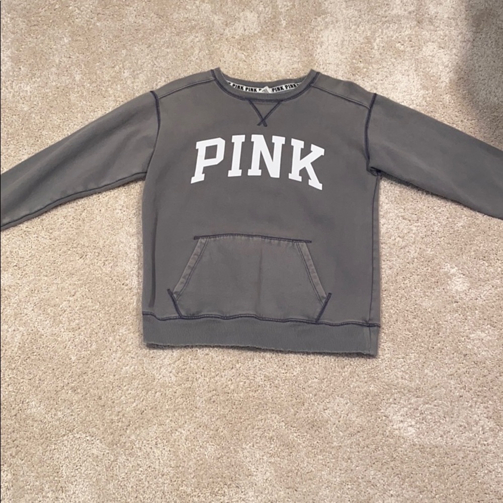 Grey Victoria secret pink sweatshirt